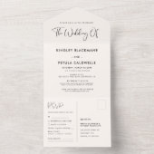 Elegante & moderne Red Clay bruiloft All In One Uitnodiging (Binnen)