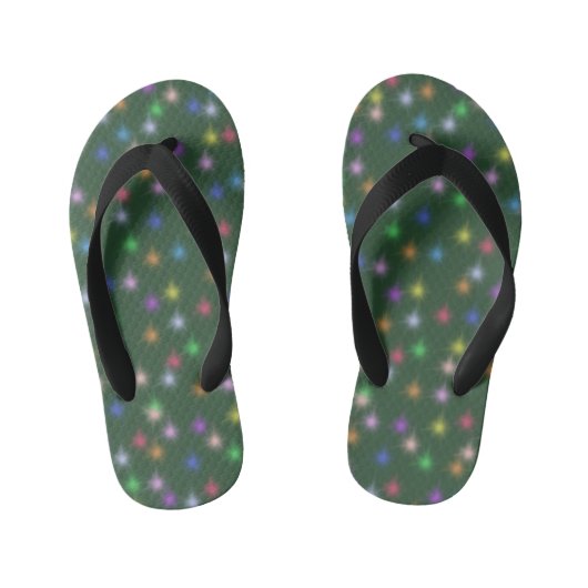 Elegante moderne regenboog kleurrijke gradiënt Sta Kinder Teenslippers (Voetbed)