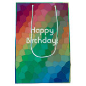 Elegante, moderne regenboogkleuren Mozaïek Art Bir Medium Cadeauzakje (Achterkant)