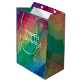 Elegante, moderne regenboogkleuren Mozaïek Art Bir Medium Cadeauzakje (Achterkant Gekanteld)