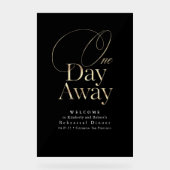 Elegante moderne repetitie diner zwart welkom acryl bord (Voorkant)