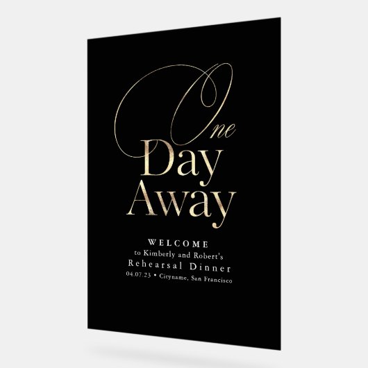 Elegante moderne repetitie diner zwart welkom acryl bord (Hoek)