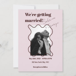 Elegante moderne retro foto bruiloft kaart
