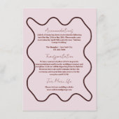 Elegante moderne retro gedurfde bruiloft informatiekaartje (Achterkant)