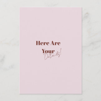 Elegante moderne retro gedurfde bruiloft informatiekaartje