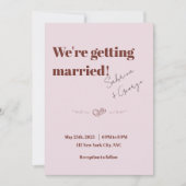 Elegante moderne retro handgeschreven bruiloft kaart (Voorkant)