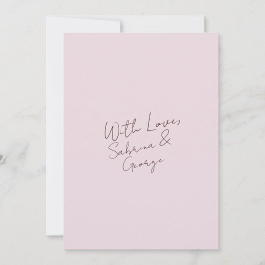 Elegante moderne retro handgeschreven bruiloft kaart (Achterkant)