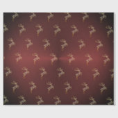 Elegante moderne rode en gouden rendier Kerstmis Cadeaupapier (Vlak)