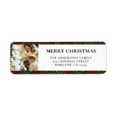 Elegante moderne rode en groene geplakte kerst etiket (Voorkant)