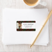 Elegante moderne rode en groene geplakte kerst etiket (Insitu)