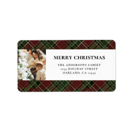 Elegante moderne rode en groene geplakte kerst etiket