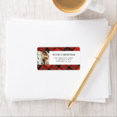 Elegante moderne rode en groene geplakte kerst etiket (Insitu)