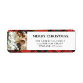 Elegante moderne rode en groene geplakte kerst etiket (Voorkant)