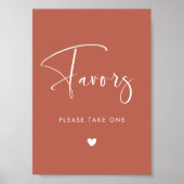 Elegante & Moderne Rode klei bruiloft Favors teken Poster (Voorkant)