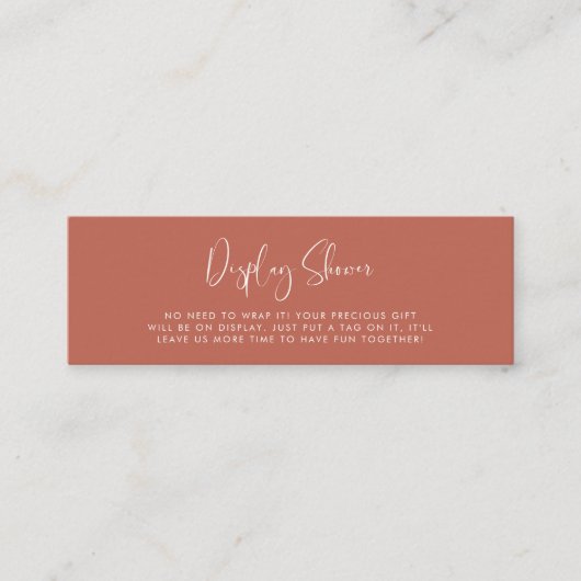 Elegante & Moderne Rode klei Display douchekaart Mini Visitekaartje (Voorkant)