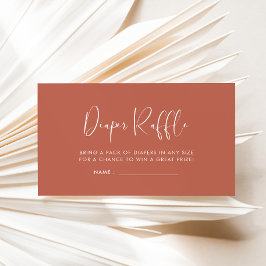 Elegante & Moderne Rode klei Luier Raffle insert Informatiekaartje