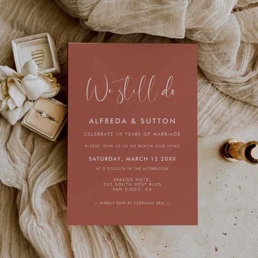 Elegante moderne rode klei we doen nog steeds gelo kaart