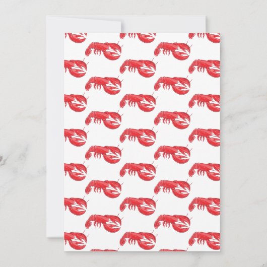 Elegante moderne rode kreeft kookfeest kaart (Achterkant)