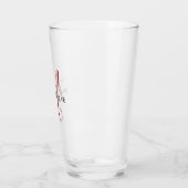 Elegante moderne rode script monogram glas (Links)