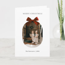 Elegante Moderne Rode Strik Lint Foto Kerstmis