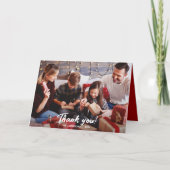 Elegante moderne rode vakantie foto dank u kaart (Voorkant)