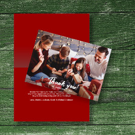 Elegante moderne rode vakantie foto dank u kaart