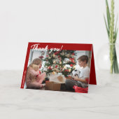 Elegante moderne rode vakantie foto dank u kaart (Voorkant)