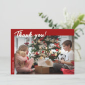 Elegante moderne rode vakantiefoto bedankkaart (Staand voorkant)
