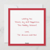 Elegante Moderne Rode Vrede Gouden Ster Feestdagenkaart (Achterkant)