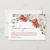 Elegante Moderne Rode Winter Kerst Bruiloft Bridal Bedankkaart (Voorkant)