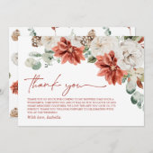 Elegante Moderne Rode Winter Kerst Bruiloft Feest Bedankkaart (Voorkant / Achterkant)