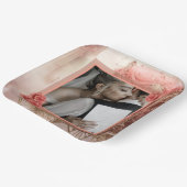 Elegante moderne romantische bruiloft papieren bordje (Gebogen)