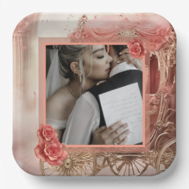 Elegante moderne romantische bruiloft papieren bordje