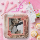 Elegante moderne romantische bruiloft papieren bordje (Feest)