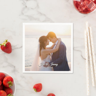 Elegante moderne romantische bruiloft uitnodiging  servet