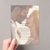 Elegante moderne romantische foto bruiloft acryl uitnodigingen (Insitu (Draagbaar))