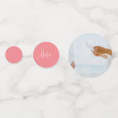 Elegante Moderne Romantische Roze Marmeren Foto Br Confetti (Achterkanten)