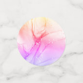 Elegante Moderne Romantische Roze Marmeren Foto Br Confetti (Kleine voorkant)