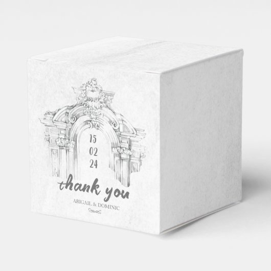 Elegante moderne Romeinse minimalistische bruiloft Bedankdoosjes (Voorkant Zijde)