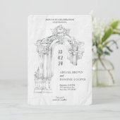 Elegante moderne Romeinse minimalistische trouwuit Kaart (Staand voorkant)