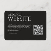 Elegante moderne rook zwart bruiloft informatiekaartje (Voorkant)