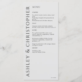 Elegante moderne rook zwart bruiloft menu