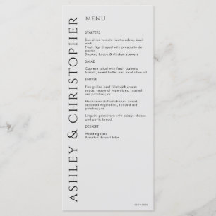 Elegante moderne rook zwart bruiloft menu