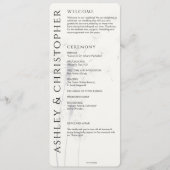 Elegante moderne rook zwart bruiloft programmakaart (Voorkant)