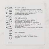 Elegante moderne rook zwart bruiloft programmakaart (Voorkant)