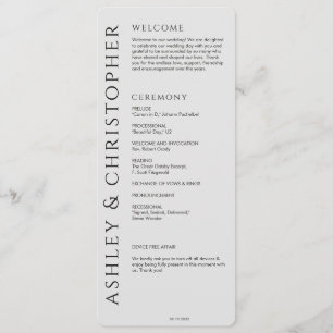 Elegante moderne rook zwart bruiloft programmakaart