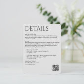 Elegante Moderne Rook Zwart Details Informatiekaartje (Staand voorkant)