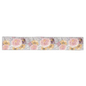 Elegante Moderne Roze Bloem Lange Tafelloper (Horizontaal)