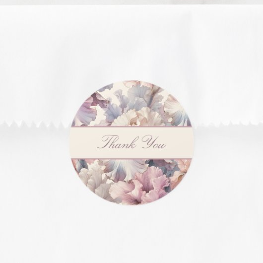 Elegante moderne roze bloemen bedankbriefjes ronde sticker