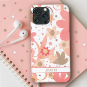 Elegante Moderne Roze Bloemen Meisje Inspirivity N Case-Mate iPhone Case